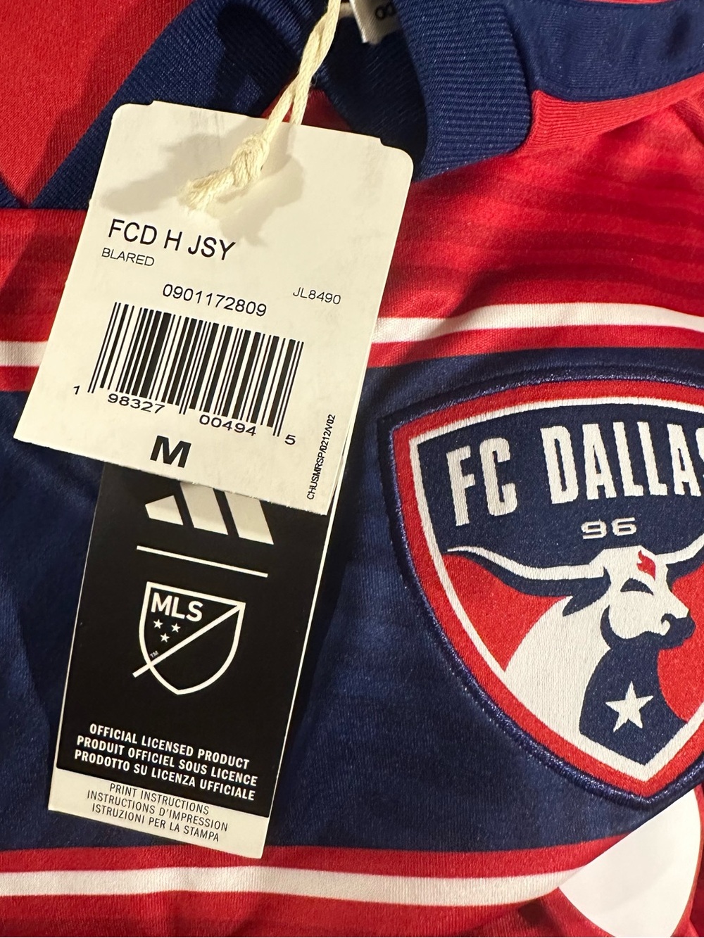 adidas MLS FC Dallas Home Soccer Jersey Size Men’s Medium (NWT) - Picture 3 of 7